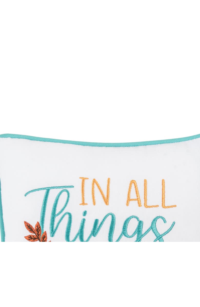 C&F Home Thanksgiving "In All Give Thanks" Wheat Flowers Accent Small/Petite Accent Pillow, 10" x 10", Alternate, color, Blue