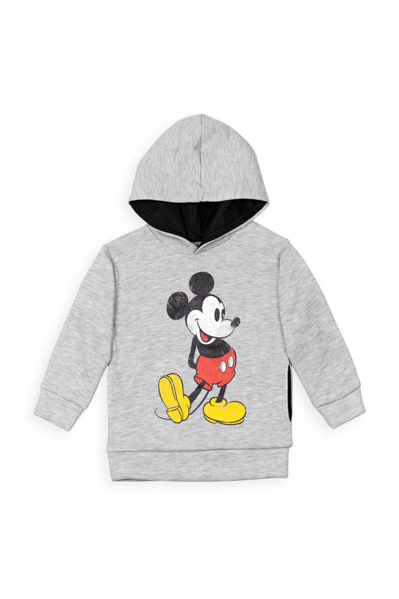 Mickey Mouse Fleece Pullover Hoodie, Main, color, Grey