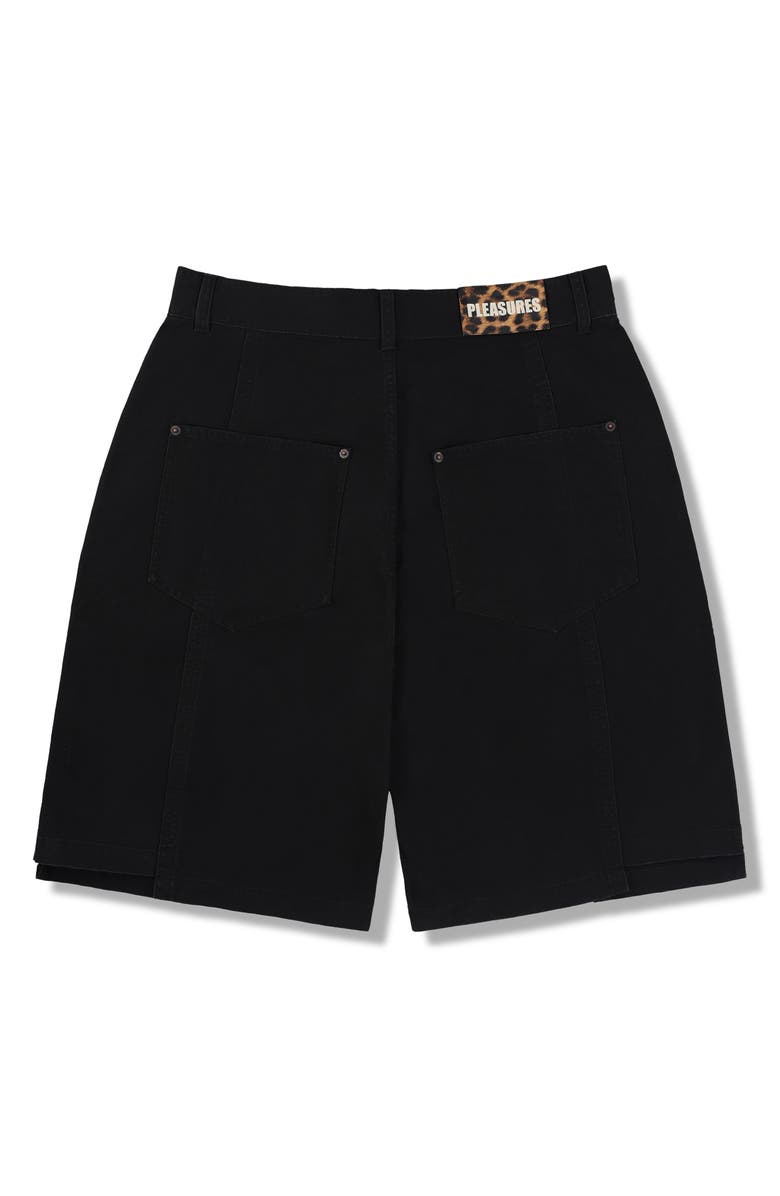 PLEASURES Clash Works Cotton Shorts, Alternate, color, Black