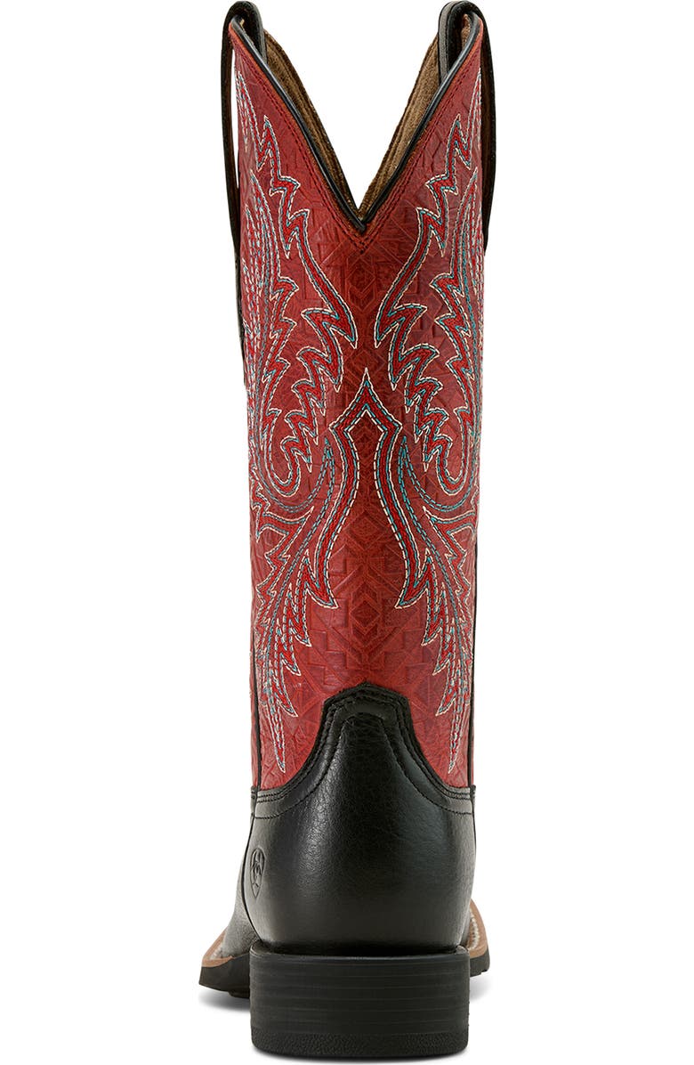 Ariat Round Up Wide Toe Stretch Western Boot, Alternate, color, Black