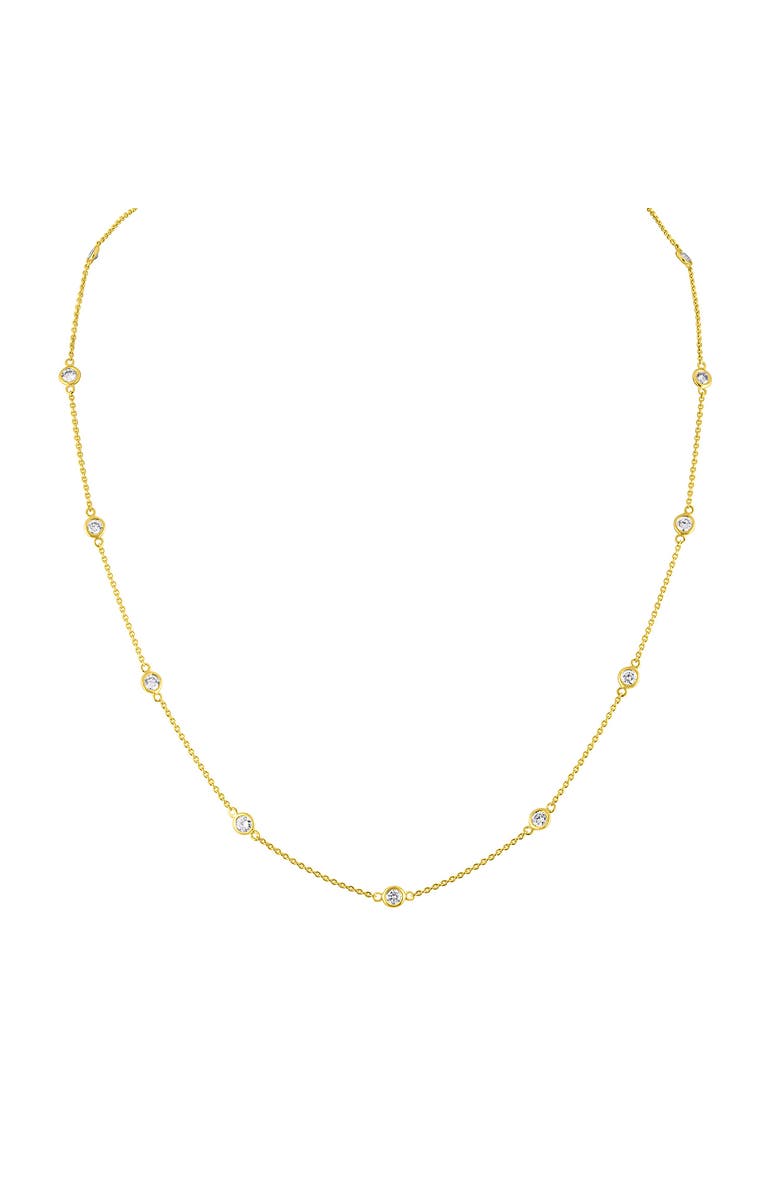 Haus of Brilliance 14K Gold 1.0 Cttw Diamond Station Necklace, Main, color, Yellow