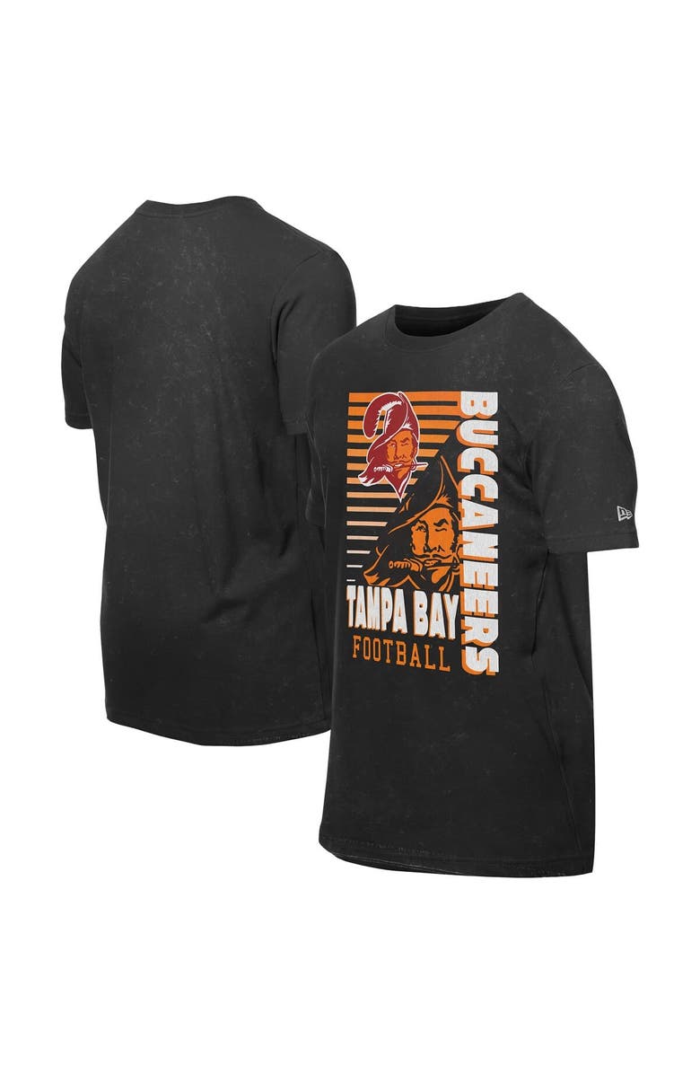 New Era Men's New Era Black Tampa Bay Buccaneers Retro Logo Enzyme Washed Oversized T-Shirt, Main, color, 