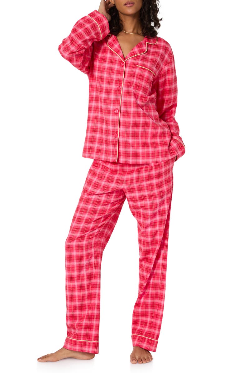BedHead Pajamas Print Stretch Organic Cotton Pajamas, Main, color, Wonderland Plaid