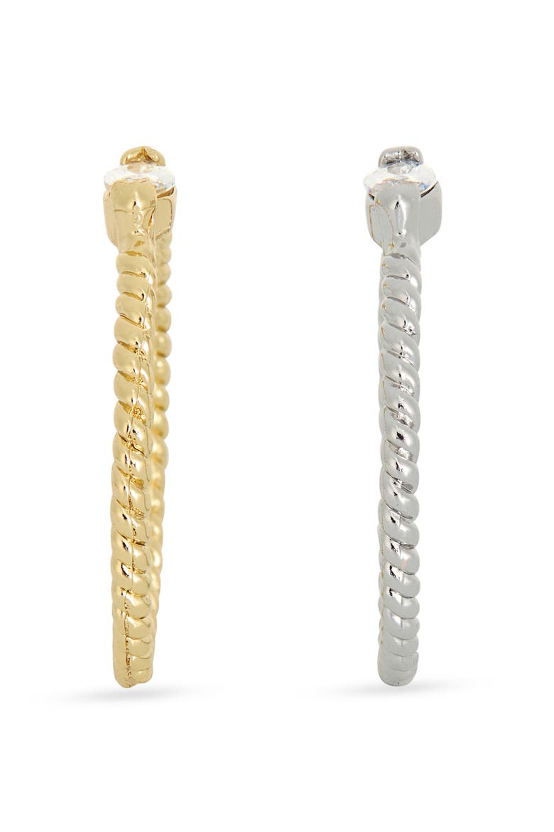 2-Pack Mixed Metal Cubic Zirconia Rings, Alternate, color, CLEAR- GOLD- SILVER