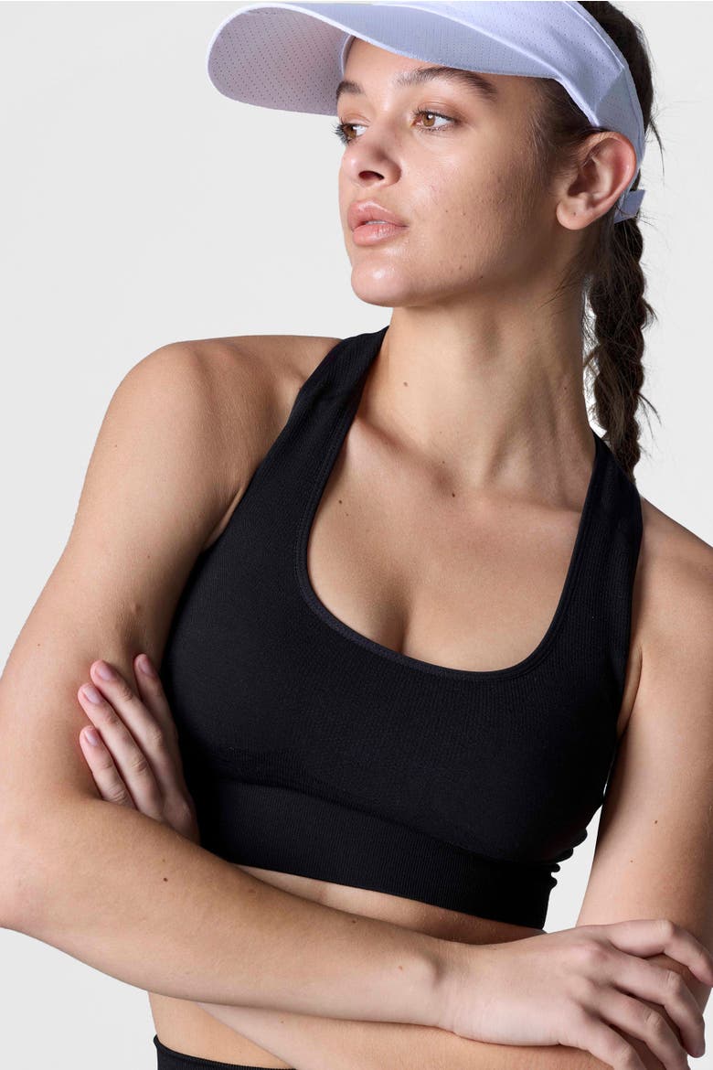 Women's Tech Merino Mid-Support Sports Bra, Alternate, color, Black