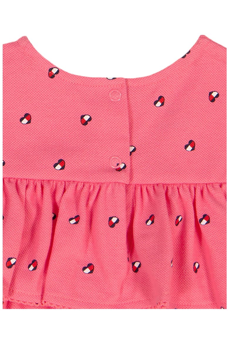 Tommy Heart Logo Bubble Bodysuit & Headband Set, Alternate, color, PINK MULTI
