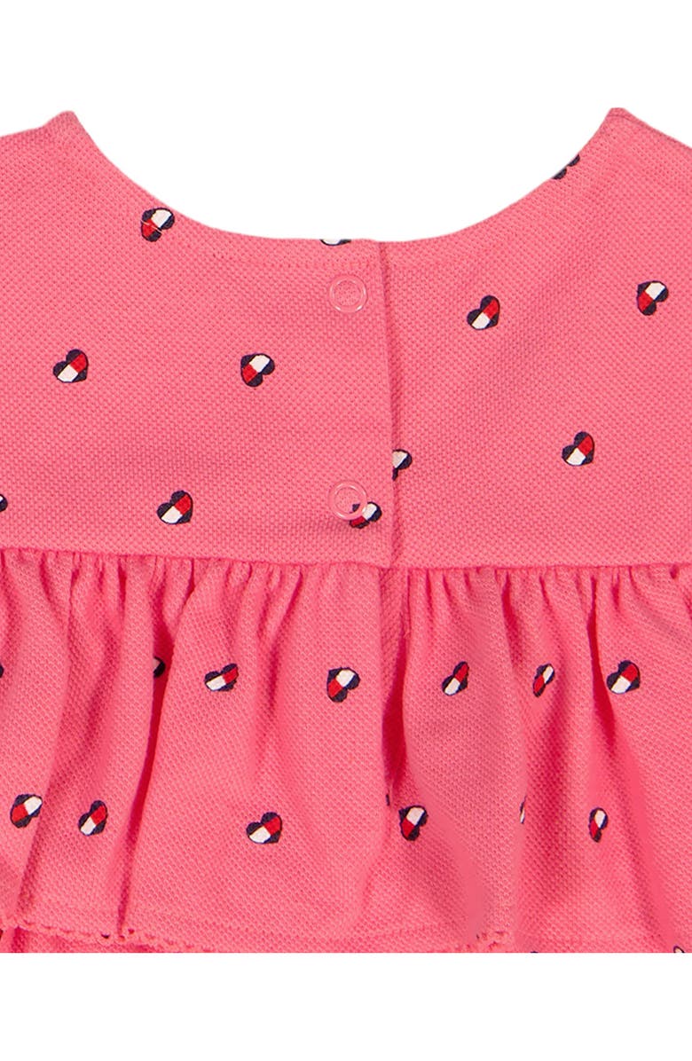 Tommy Hilfiger Tommy Heart Logo Bubble Bodysuit & Headband Set, Alternate, color, Pink Multi