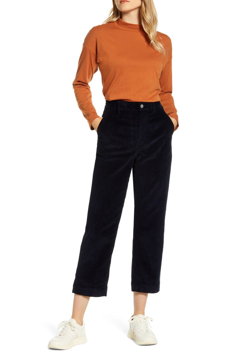 The Square Mock Neck Tee, Alternate, color, AUTUMN LEAF