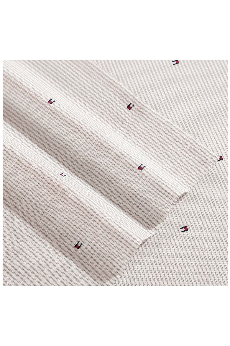 Ithaca Flag Stripe Cotton Percale Sheet Set, Alternate, color, DUSTY BEIGE
