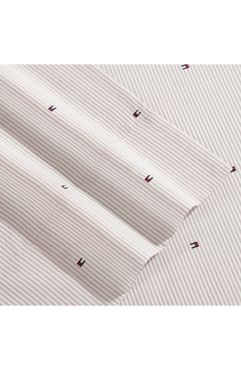 Tommy Hilfiger Ithaca Flag Stripe Cotton Percale Sheet Set, Alternate, color, Dusty Beige
