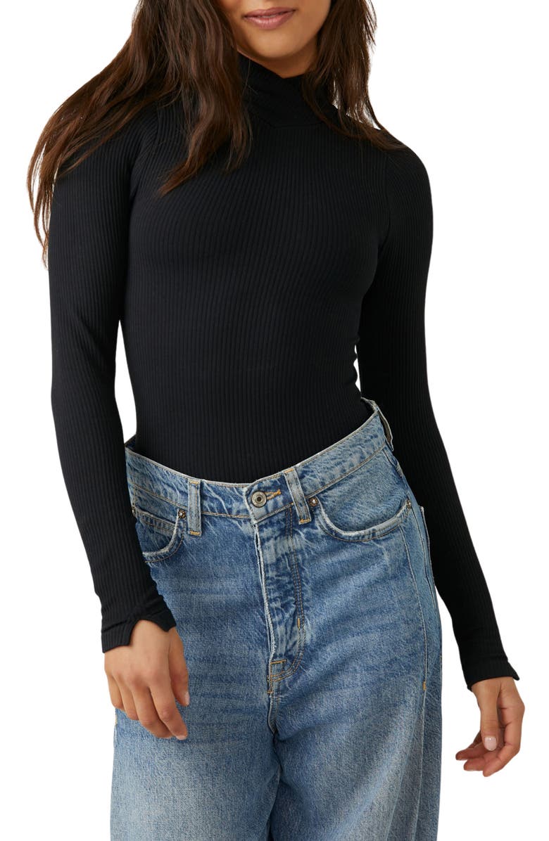 Free People XYZ Mock Neck Bodysuit, Main, color,