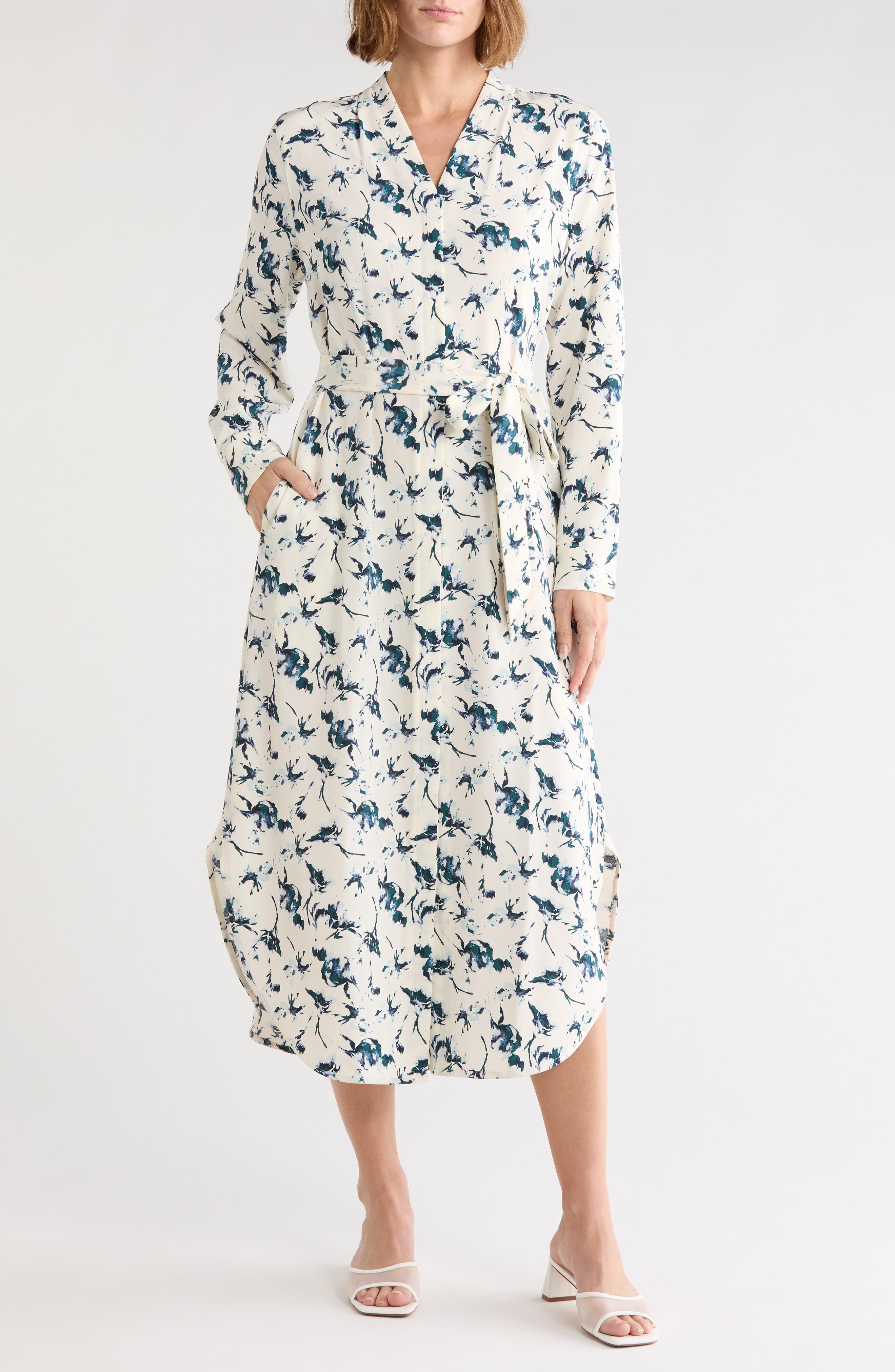 selected IVORY- TEAL FLEUR ABSTRACT