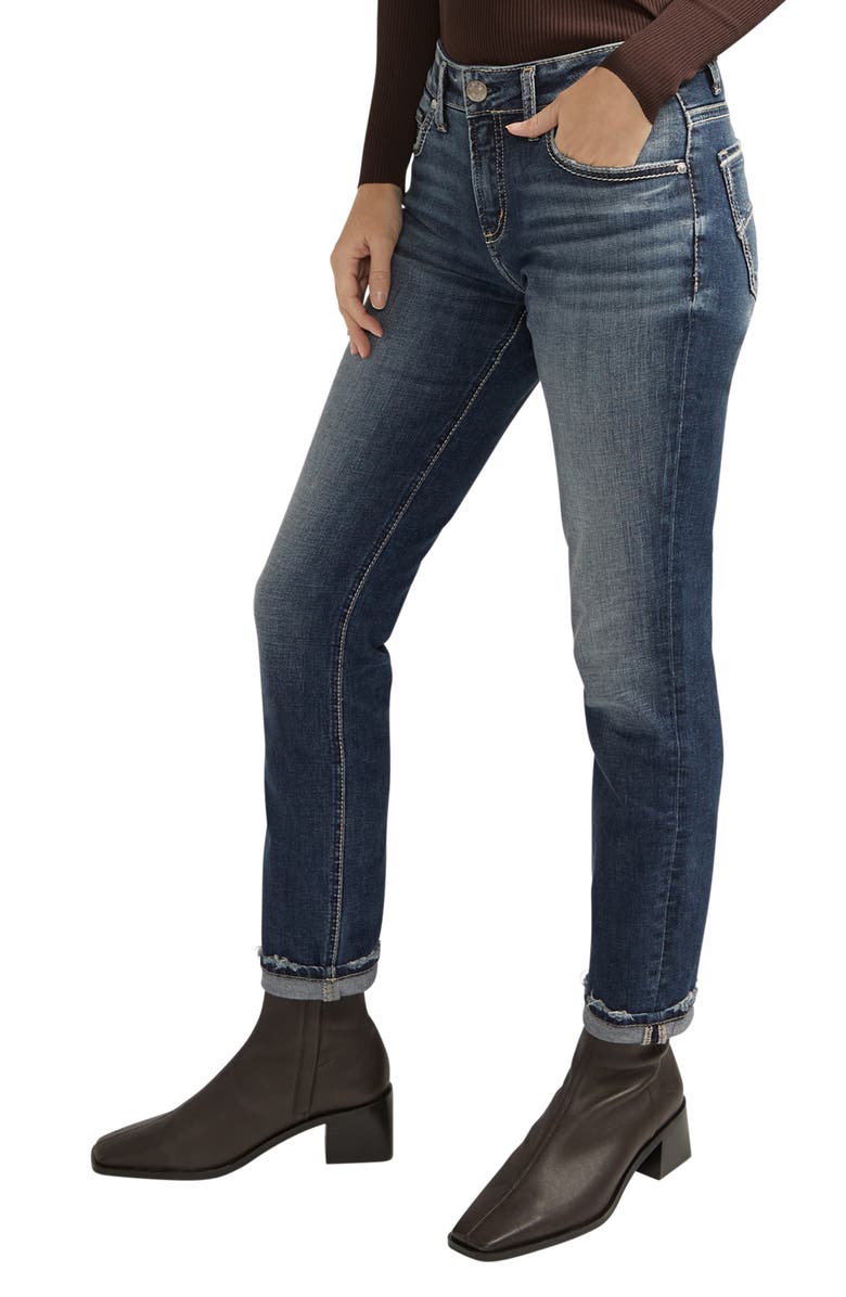 Silver Jeans Co. Boyfriend Cuff Slim Leg Jeans, Alternate, color, 