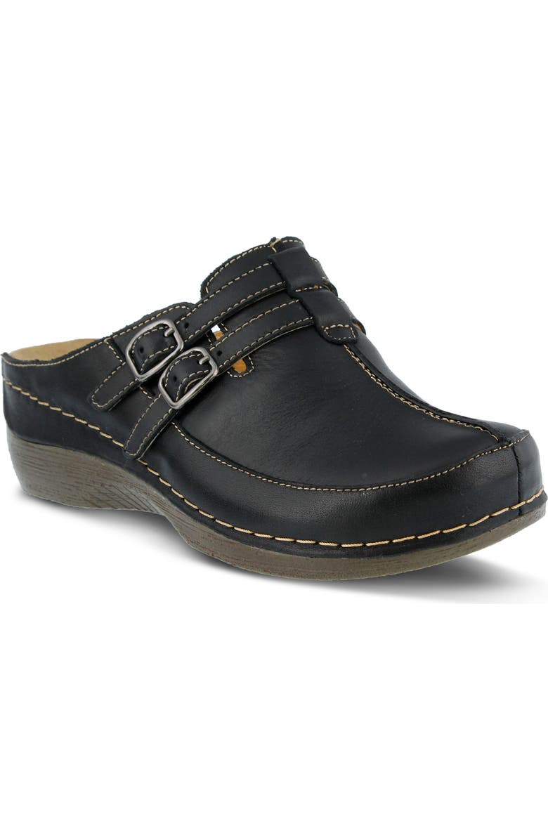 Spring Step Happy Clog, Main, color, Black Leather