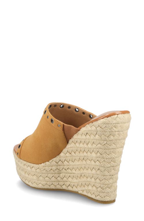 Journee Collection Yari Platform Wedge Espadrille Sandal In Cognac