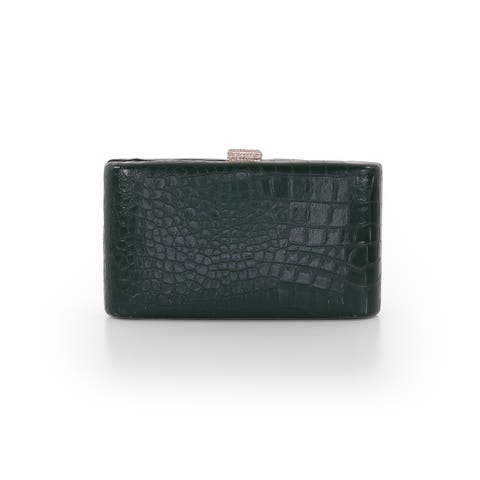 Lula Croc Embossed Leather Minaudiere