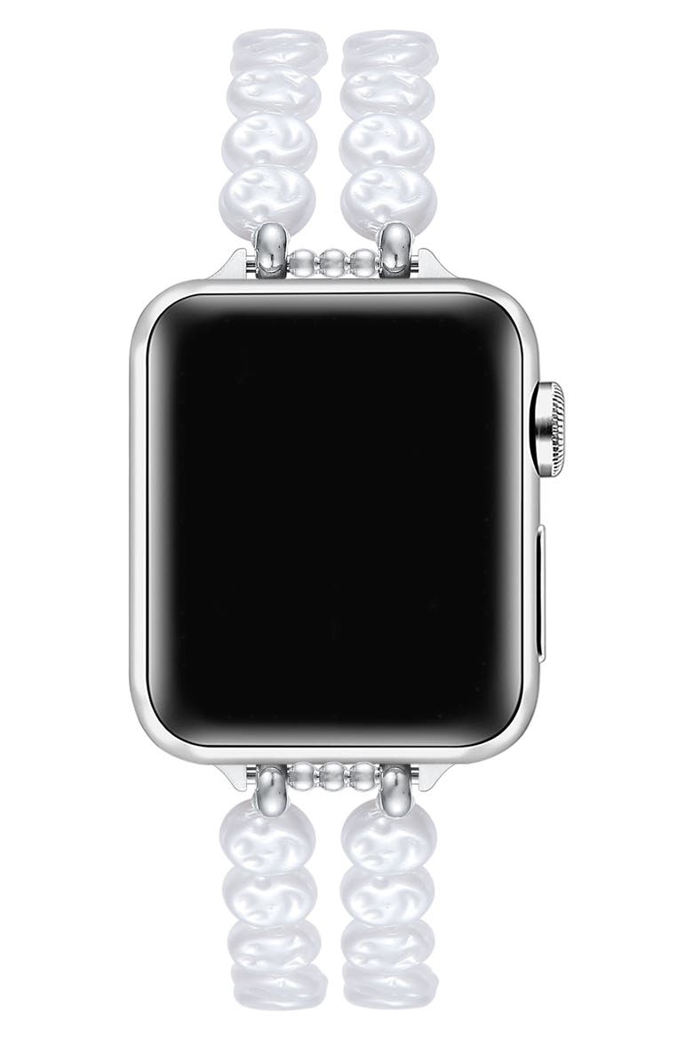 Eloise Imitation Pearl Apple Watch® Bracelet Watchband, Alternate, color, WHITE