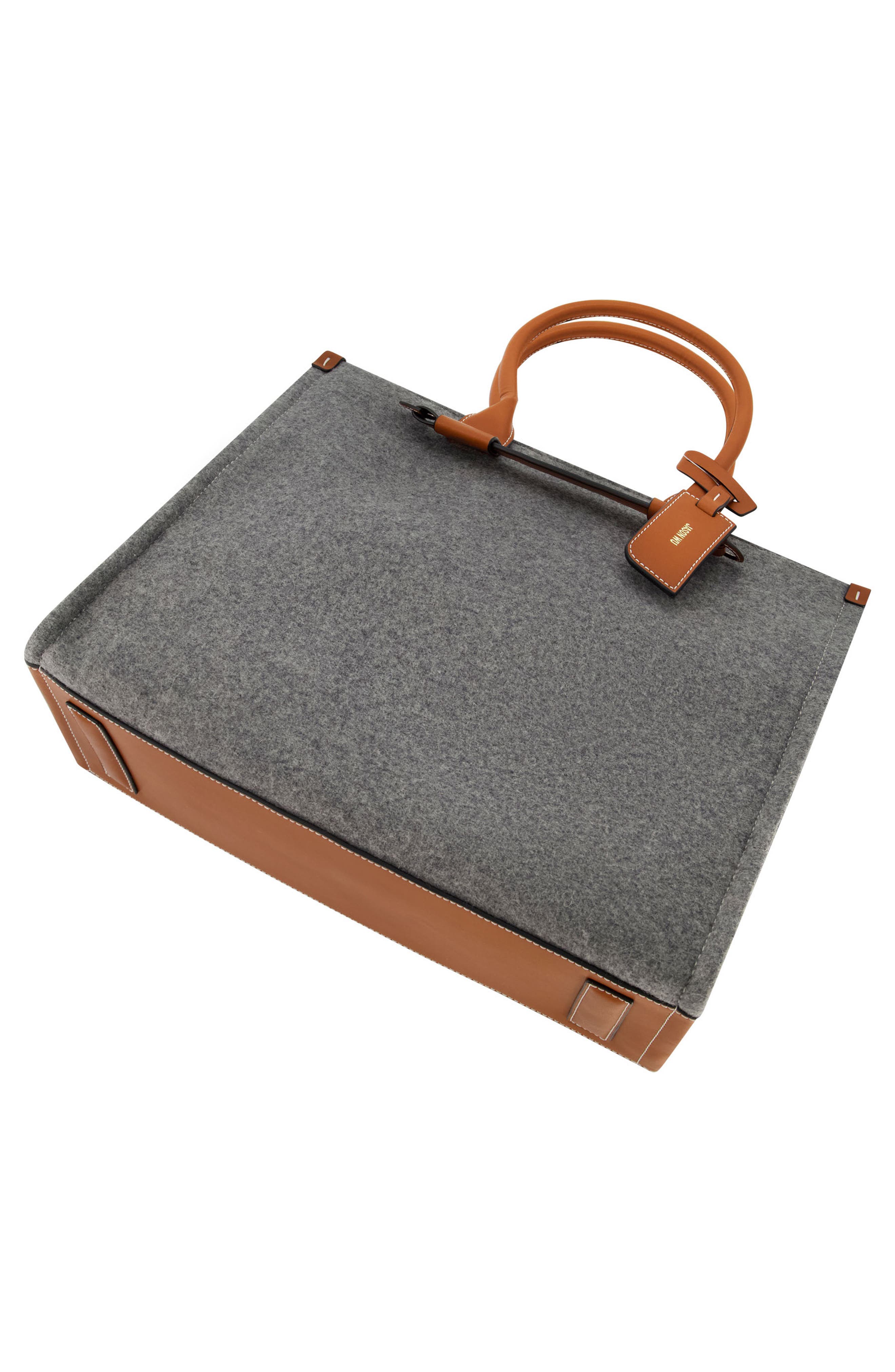Structured Felt Tote Bag, Alternate, color, GREY