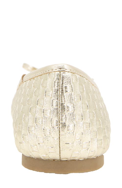 Reaction Kenneth Cole Elstree Ballet Flat In Gold Woven