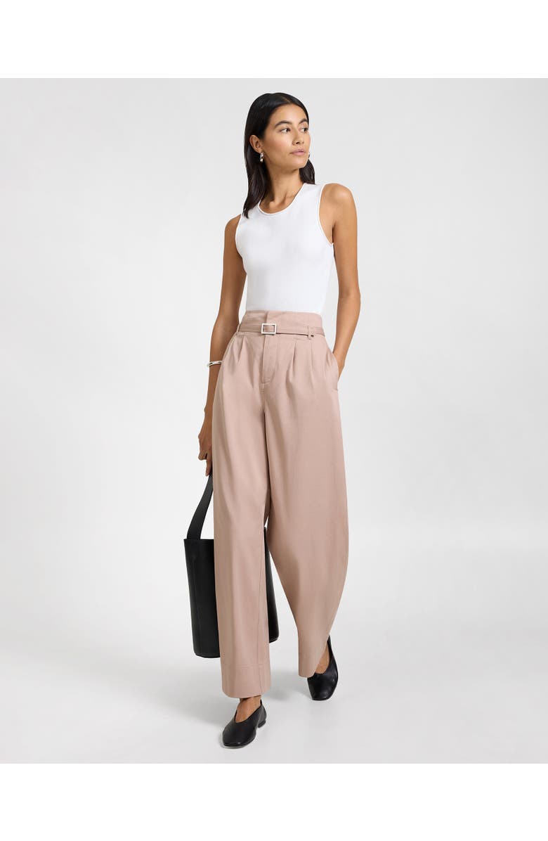 Onia Lyocell Paperbag Trouser, Alternate, color, Warm Taupe