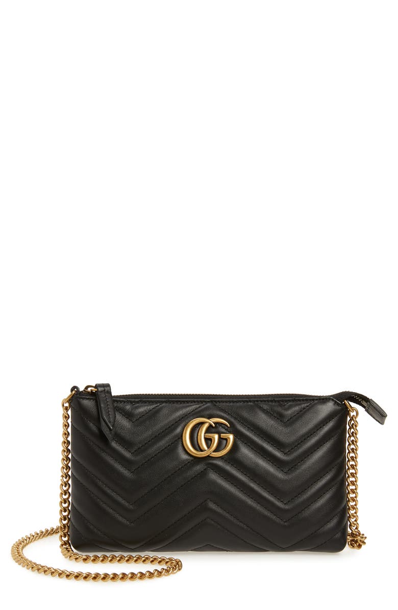Gucci Marmont 2.0 Leather Wallet on a Chain, Main, color, 