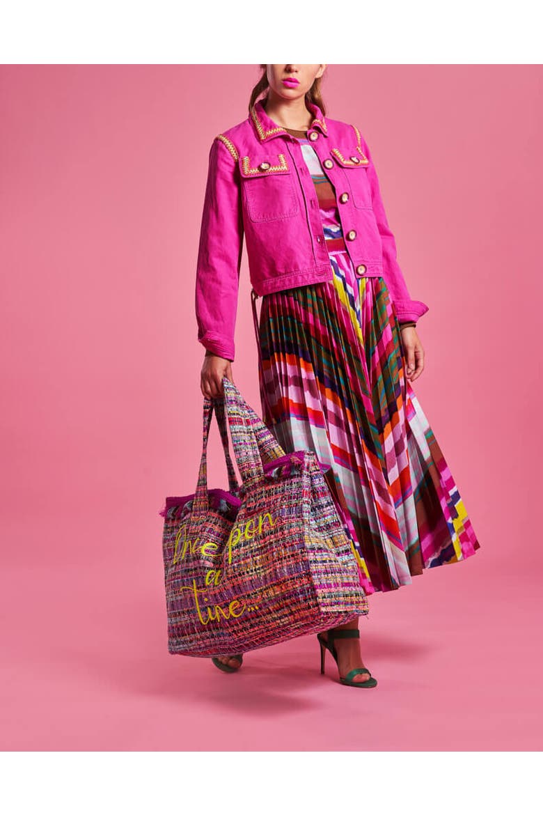 Multicolour Plissee Jersey Skirt, Alternate, color, Multicolour