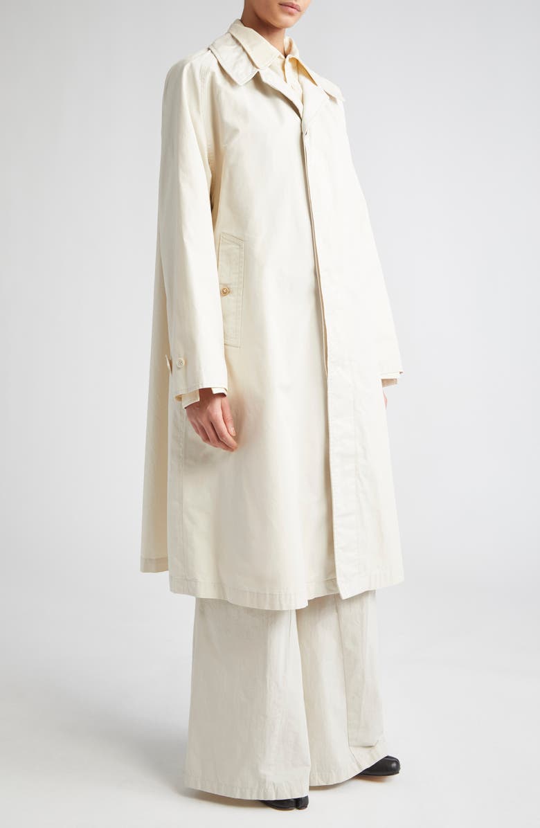 Maison Margiela Layered Gabardine Trench Coat, Alternate, color, Ivory