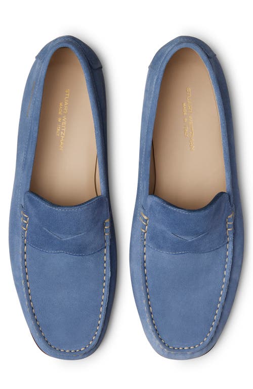 Stuart Weitzman Slip-on Loafers Suede Rubber Sole In Blue