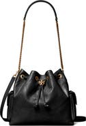 Tory Burch Charlie Quilted Leather Drawstring Shoulder Bag