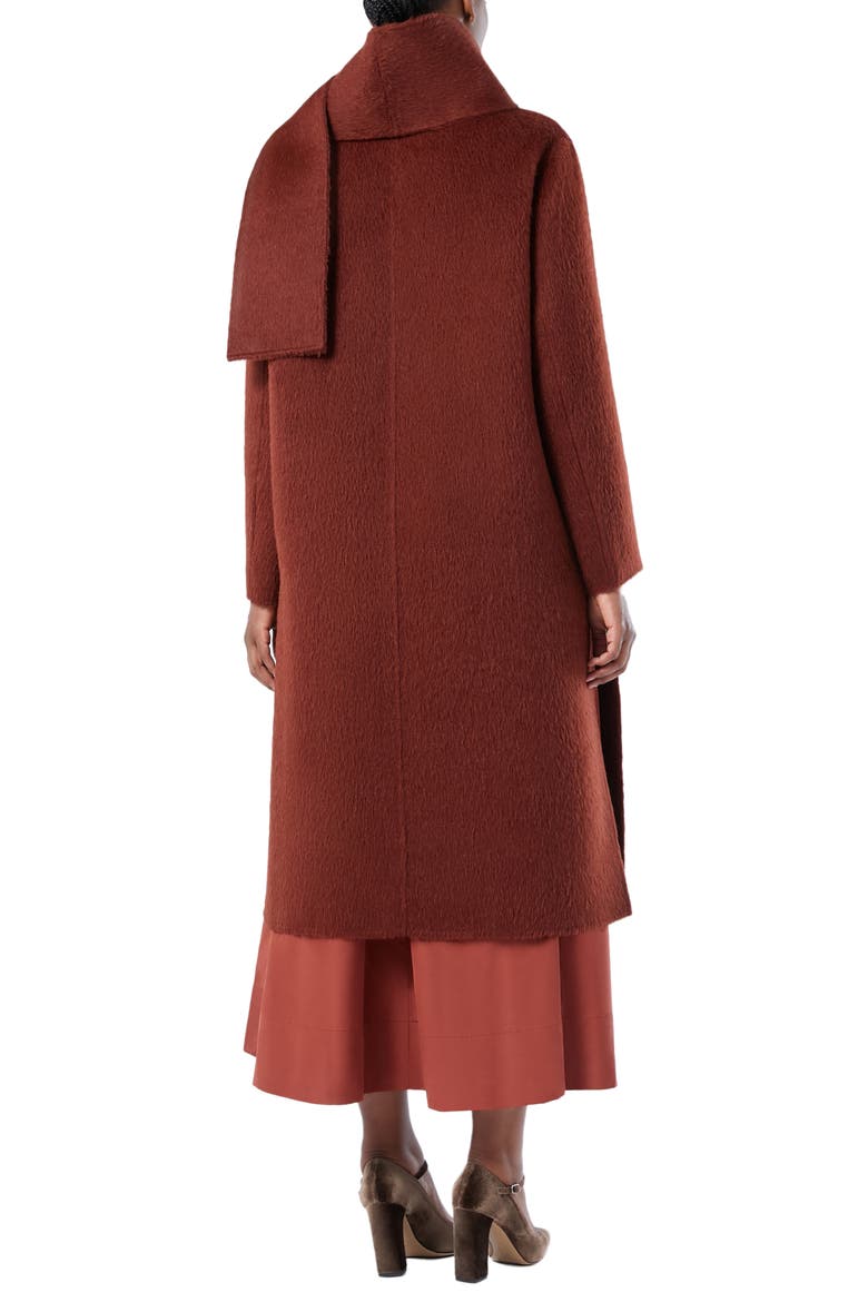 Iacopo Alpaca & Wool Scarf Coat, Alternate, color, TOBACCO