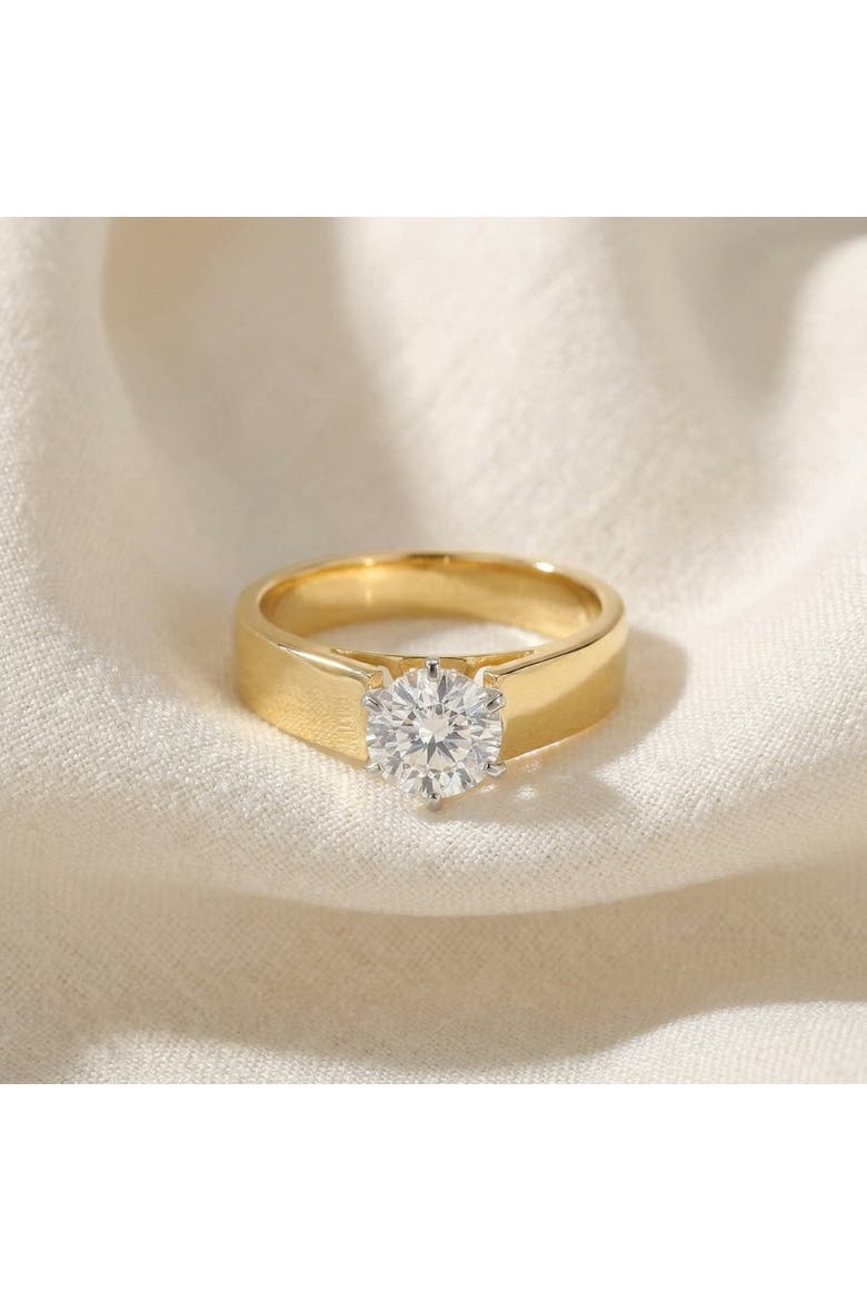 2Ct Round Moissanite Solitaire Engagement Ring Gold, Alternate, color, 10k Yellow Gold