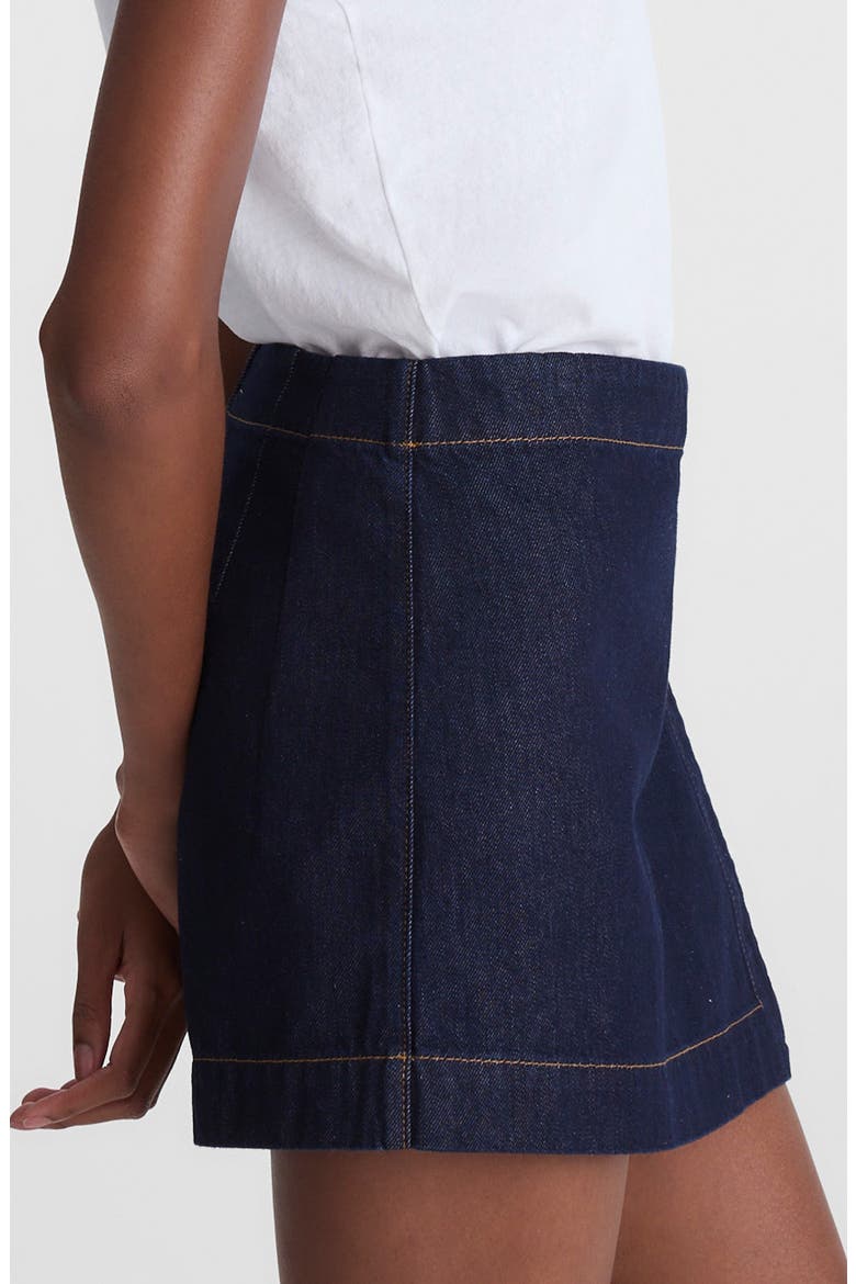 Denim Wrap Mini Skort, Alternate, color, RINSE WASH
