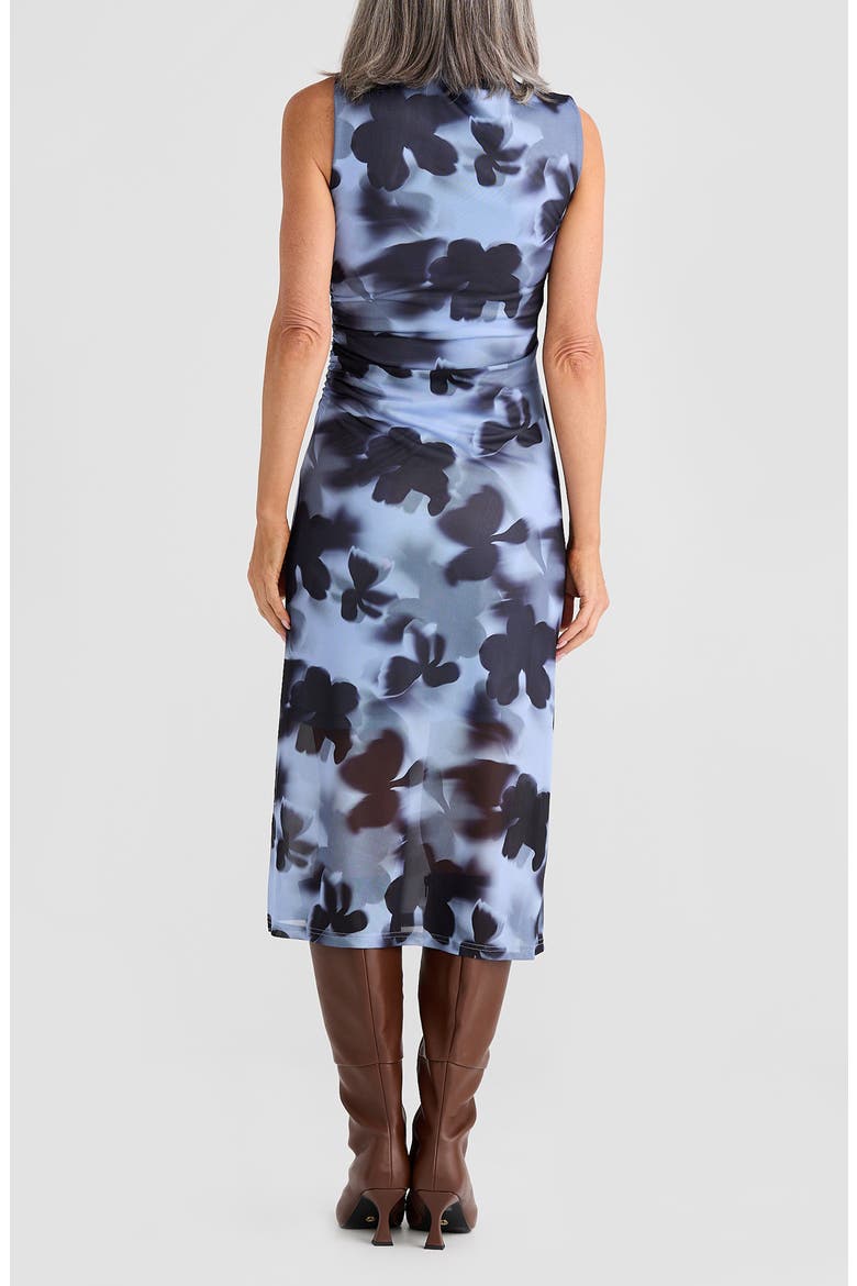 Salem Mock Neck Midi Dress, Alternate, color, BLUE ABSTRACT FLORAL