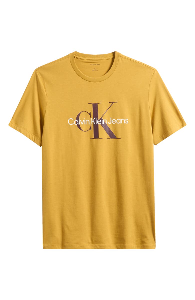 Calvin Klein Monogram Logo Crew Neck T-Shirt, Main, color, Harvest Gold