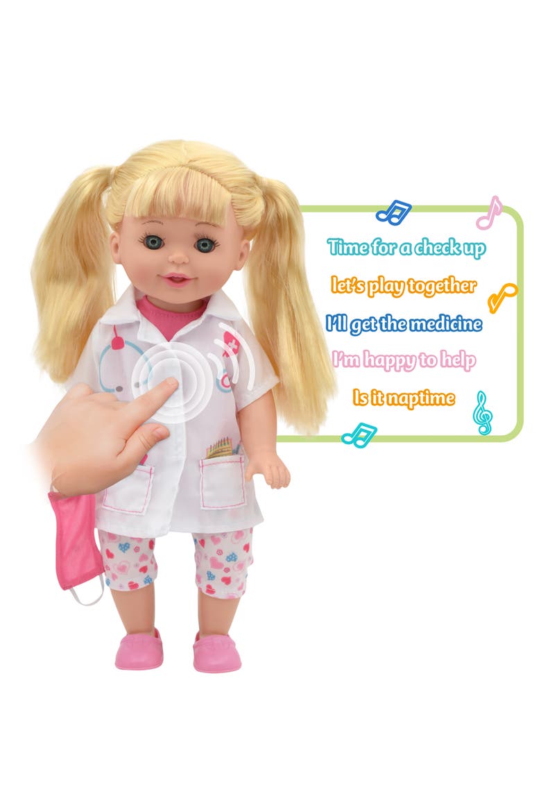 Talking Doctor Playset 14" Blonde Doll 6Pc, Alternate, color, Multicolored