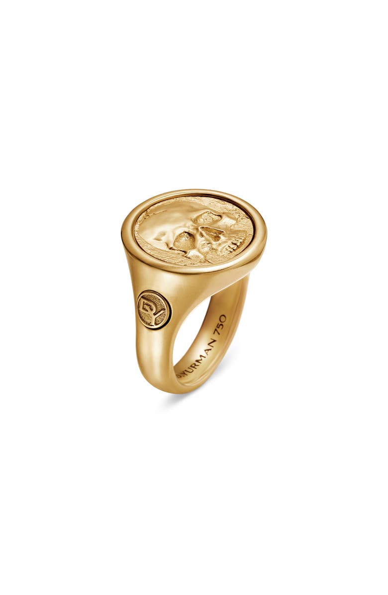 David Yurman Men's Life & Death Signet Ring, Alternate, color, 18K Yellow Gold