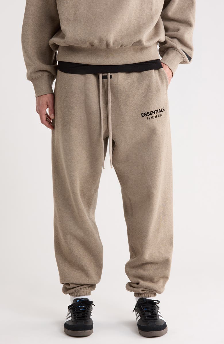 Fear of God Essentials Classic Fleece Sweatpants, Main, color, Vintage Black / White