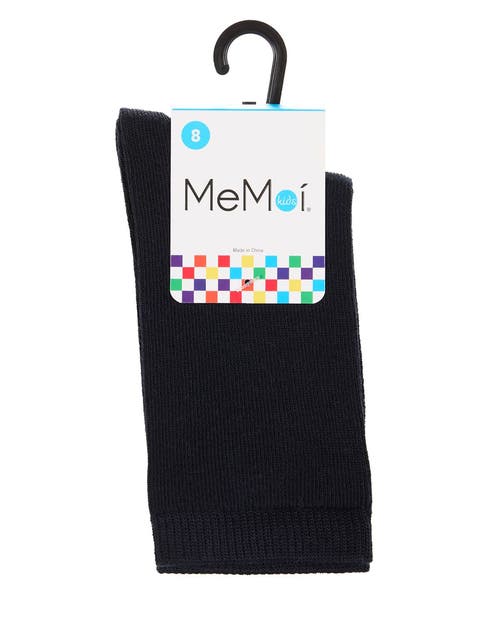 Memoi Kids' Basic Cotton Blend Crew Socks In Blue