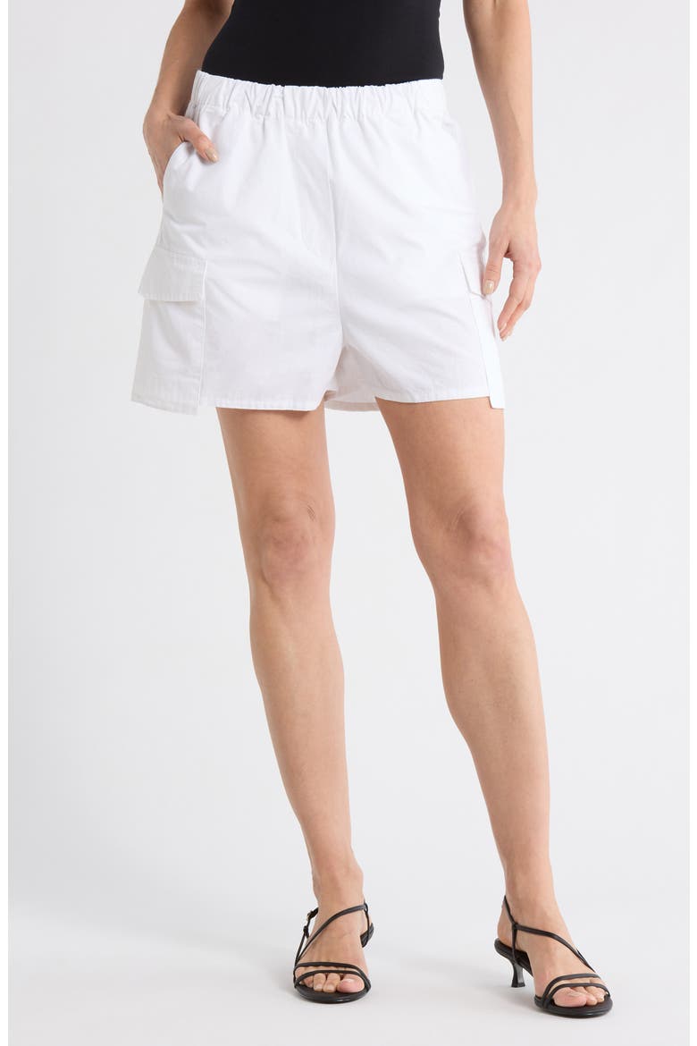 Cotton Boxer Shorts, Main, color, WHITE POPLIN