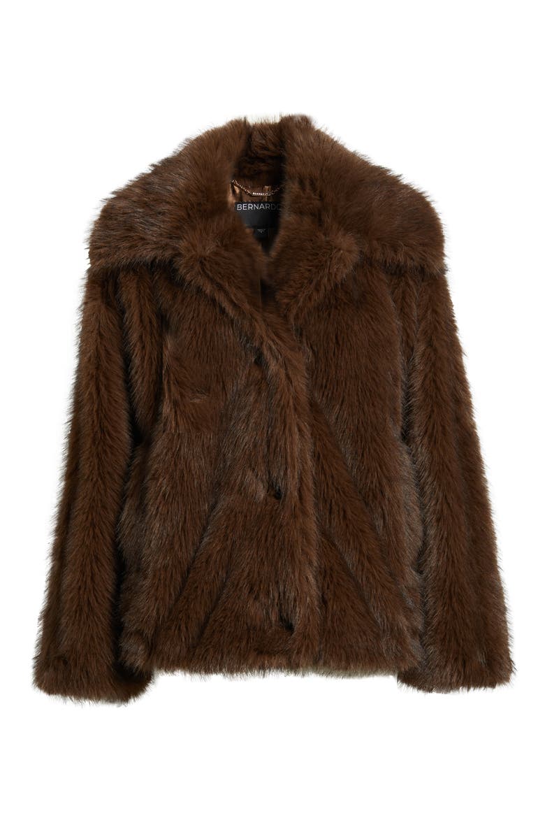 Ellery Faux Fur Coat, Alternate, color, DARK BROWN