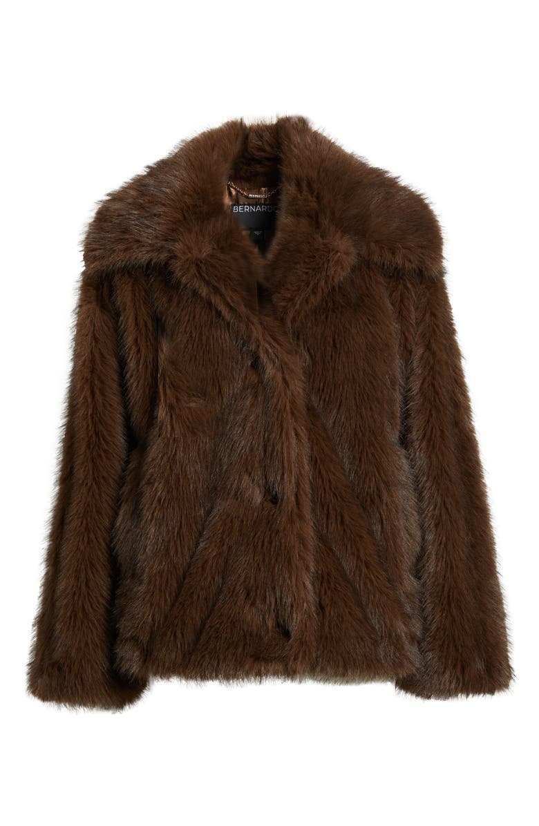 Bernardo Ellery Faux Fur Coat, Alternate, color, Dark Brown