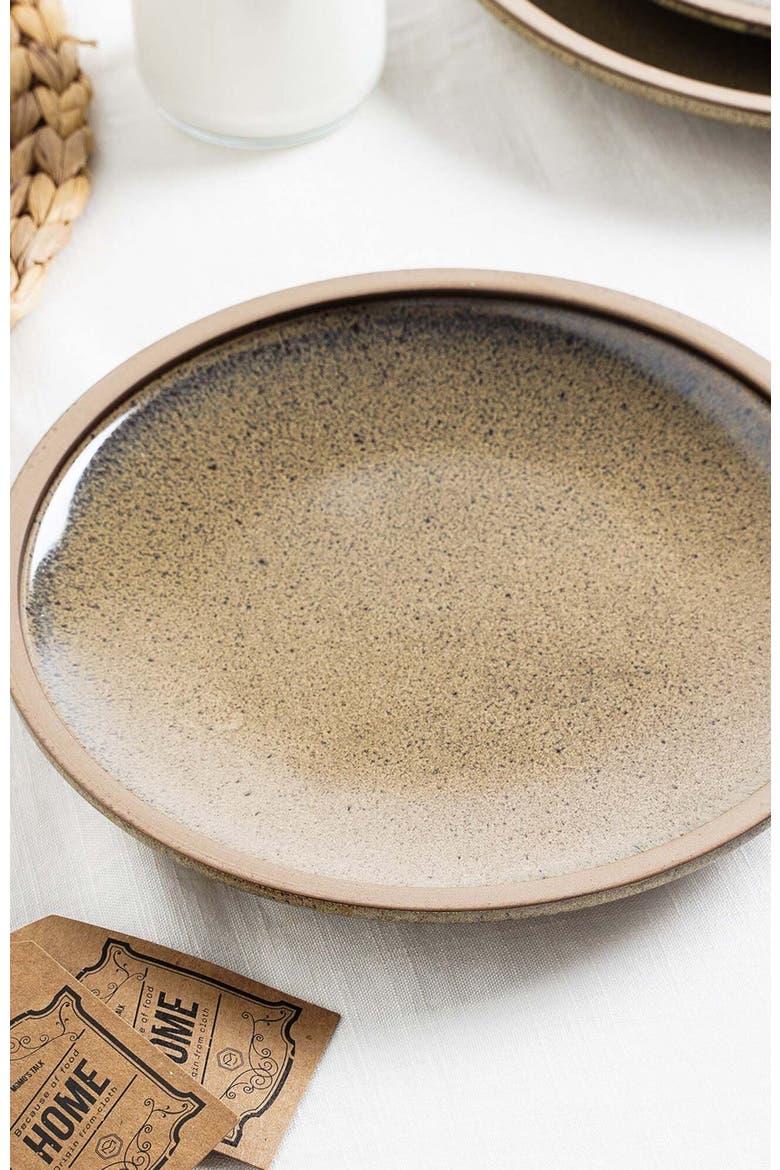 Tina Stoneware 4-Piece Dinner Plate, Alternate, color, Green and Beige