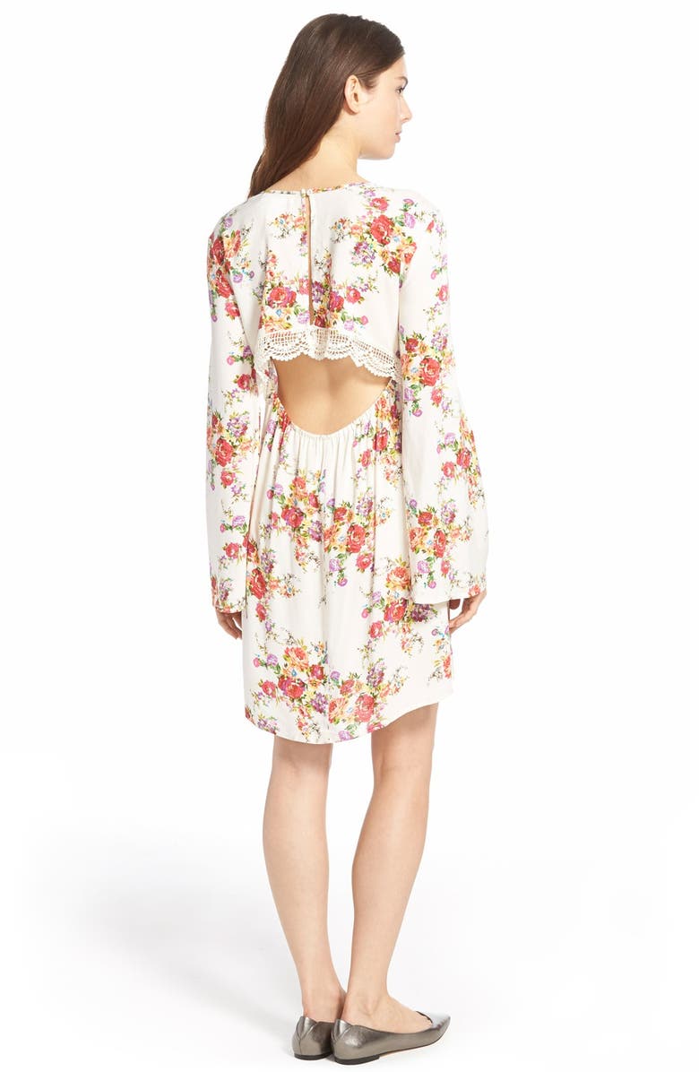 Zoe and Rose Open Back Floral Print Shift Dress, Alternate, color,