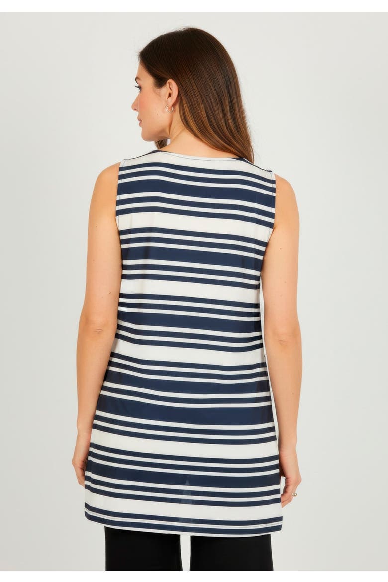 Stretch Knit Tunic Tank, Alternate, color, NAVY MIXED STRIPE
