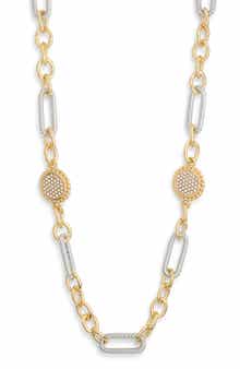 Tasha Two-Tone Station Chain Long Necklace