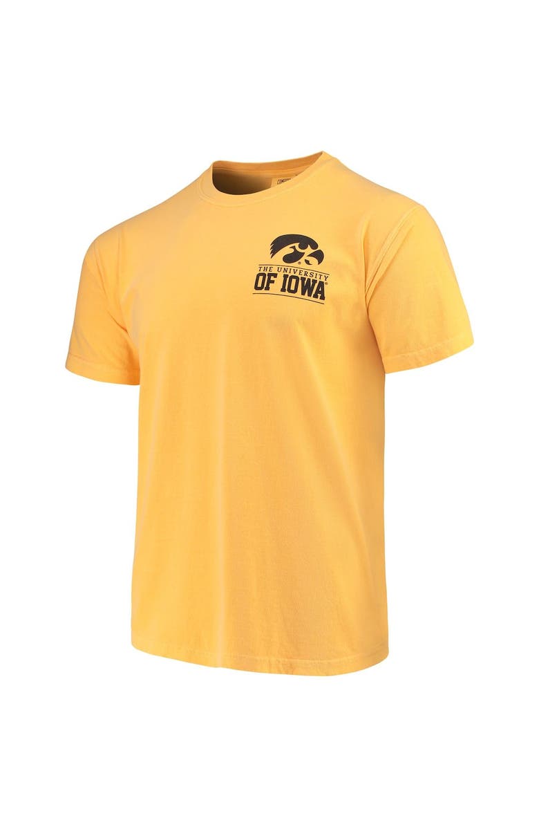 IMAGE ONE Men's Gold Iowa Hawkeyes Comfort Colors Campus Icon T-Shirt, Alternate, color, 