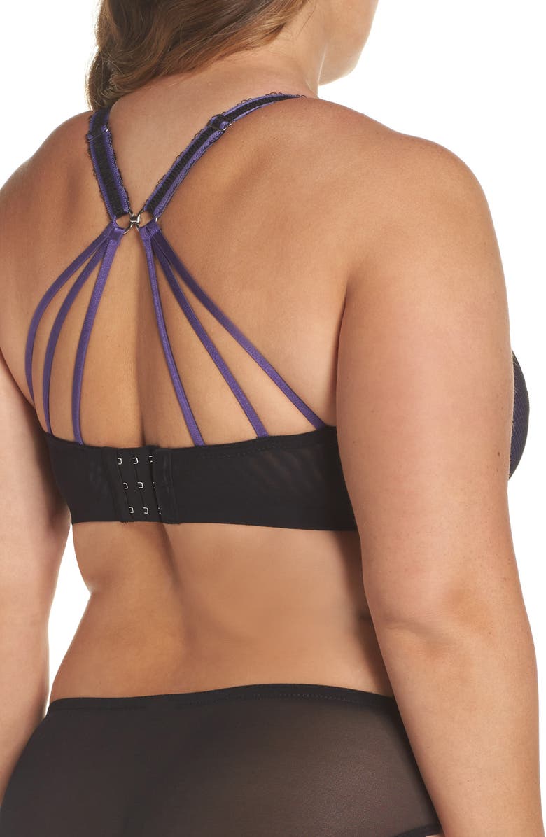 Ashley Graham Purple Rain Showstopper Balconette Underwire Bra, Alternate, color,