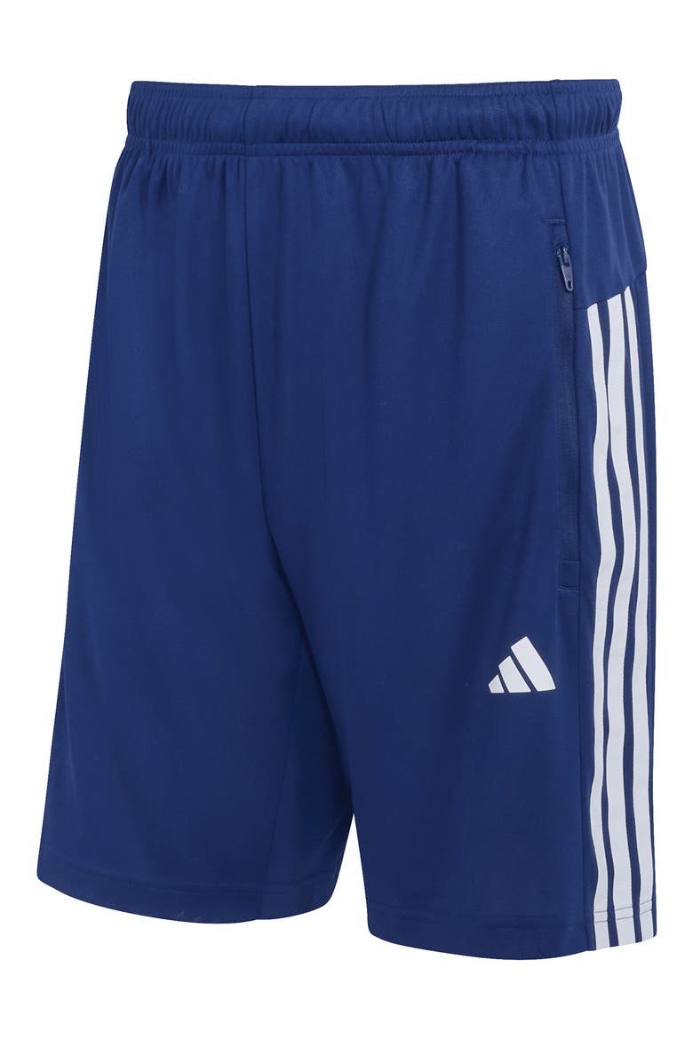 Essentials 3-Stripes Performance Shorts, Alternate, color, DARK BLUE/ WHITE