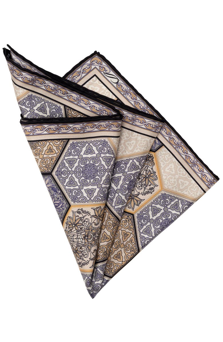 Elizabetta Dante - Silk Pocket Square for Men, Alternate, color, Grey