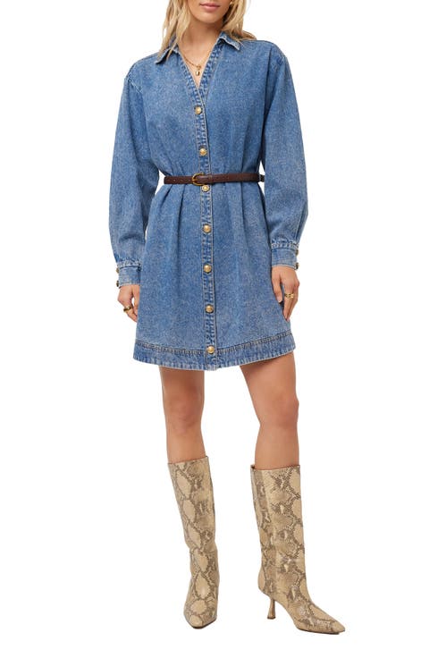 Sade Belted Denim Shirtdress